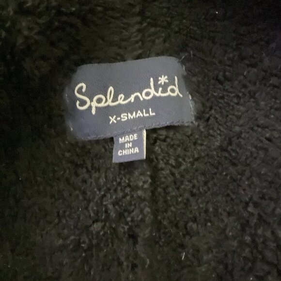 Splendid Xs Sherpa Lined Vest X - Small Gray Black Goth Preppy - Picture 9 of 13